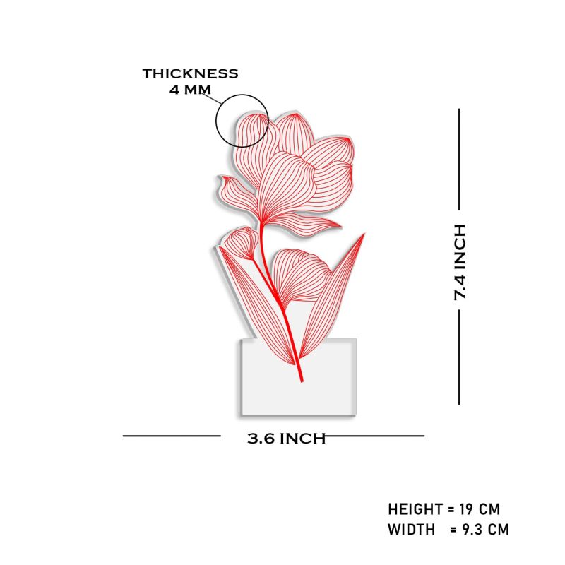 3D Illusion Flower Design Night Lamp for Home & Office Decor Light  Unique Bedside Desk Table Lamp with Warm White Light & USB Powered